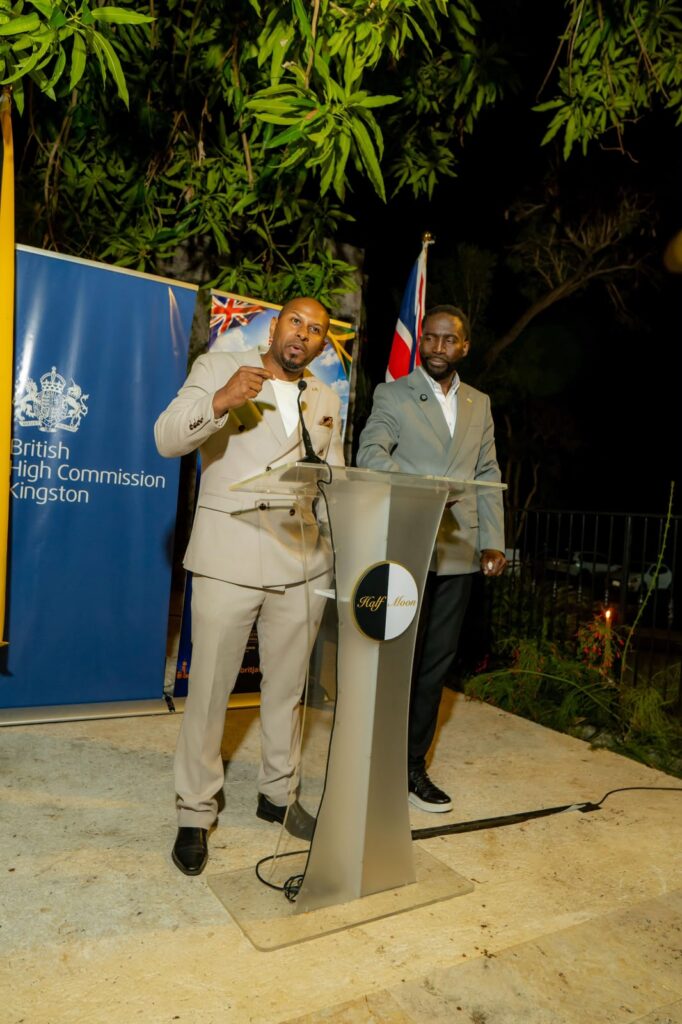 Co-founders Nathaniel Peat and Khori Hyde address invited guests at the launch reception